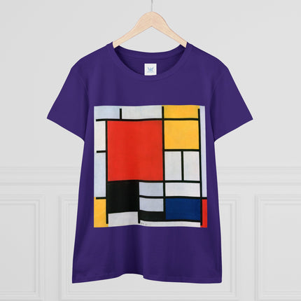 Composition with Red, Yellow, Blue, and Black by Piet Mondrian Women's Midweight Cotton Tee
