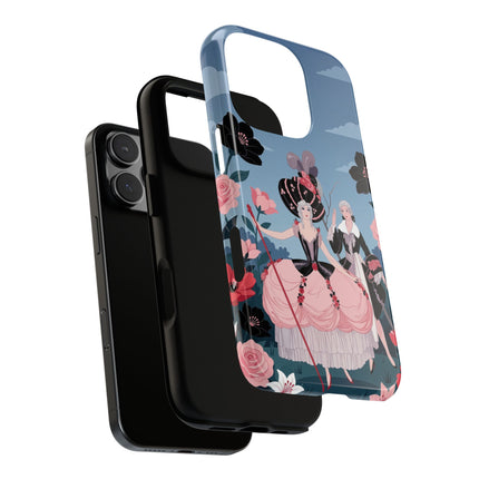🌹🎭 The Rose Masquerade Promenade Phone Case – Art Deco Floral Elegance