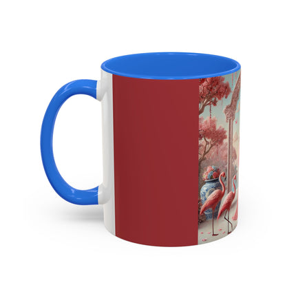 Petals, Porcelain, and Flamingos Colorful Mugs (11oz, 15oz)
