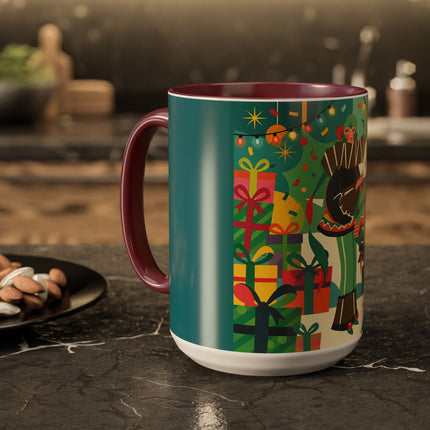 🎄✨ The Lady Of The Christmas Ornament Colorful Mug – Art Deco Holiday Fantasy