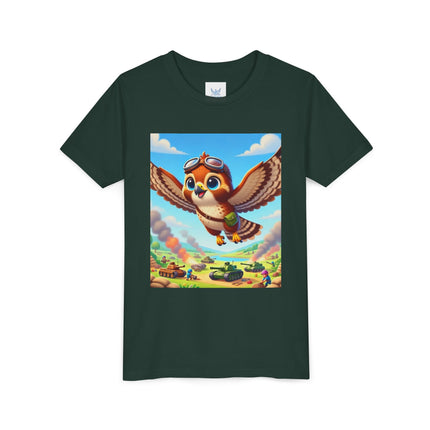 Red-Tailed Hawk in Battle Youth Short Sleeve Tee