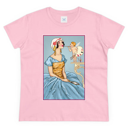 The Enchanting Painter: A Fairy's Artistic Touch Ceramic Women's Midweight Cotton Tee