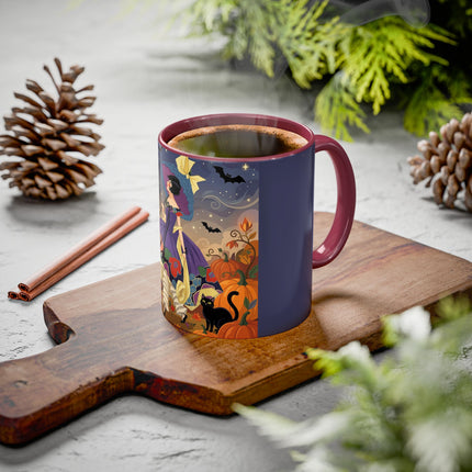 🌙🎃 The Moonlit Garden Walk Colorful Mug – Elegant Halloween Charm
