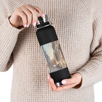 Gondola Moorings on the Grand Canal by John Singer Sargent Copper Vacuum Insulated Bottle, 22oz