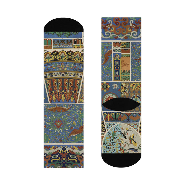 Chinois et Japonais by Auguste Racinet Cushioned Crew Socks