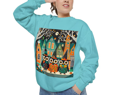 Night of the Trick-or-Treating Owlets Unisex Garment-Dyed Sweatshirt