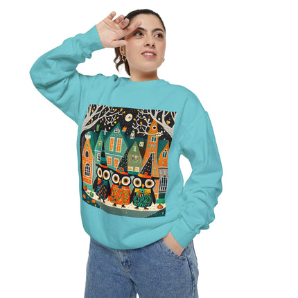 Night of the Trick-or-Treating Owlets Unisex Garment-Dyed Sweatshirt