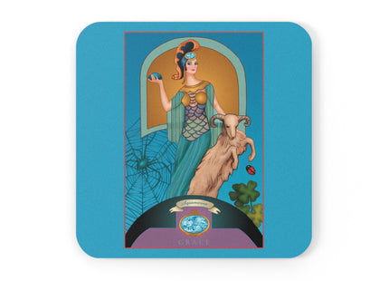 Pisces Zodiac Design – March & Aquamarine by Carlo Chiostri | Cork Back Coaster