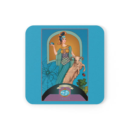 Pisces Zodiac Design – March & Aquamarine | Cork Back Coaster