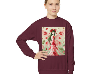 Strawberry Fairy Delight Youth Crewneck Sweatshirt
