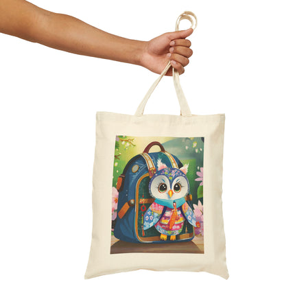 Baby Owl Cotton Canvas Tote Bag