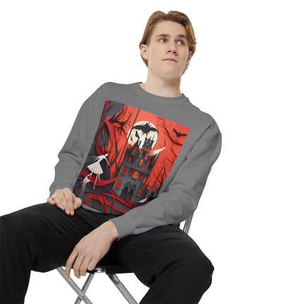Halloween Night Scene Unisex Garment-Dyed Sweatshirt