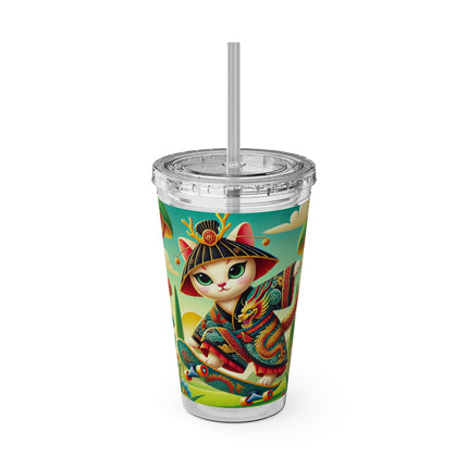Dragon Dance on Wheels Sunsplash Tumbler with Straw, 16oz