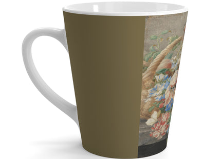 A Basket with Flowers by Herman Henstenburgh Latte Mug