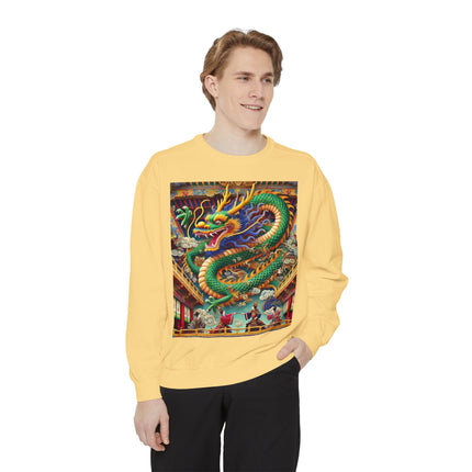 Tibetan Dragon Over Kabuki Duel Sweatshirt