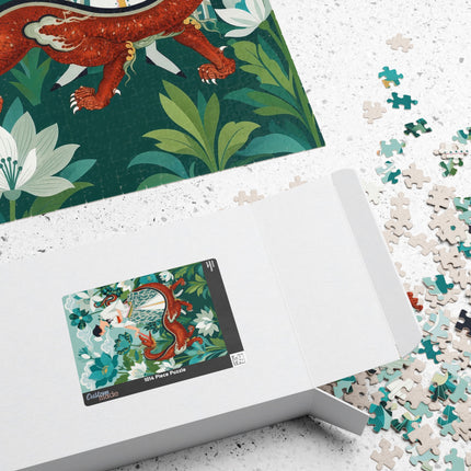 🐉🌿 The Dragon Keeper Puzzle – Art Deco Floral Fantasy