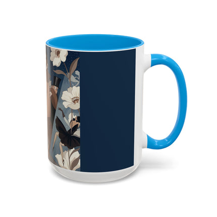 🌸✨ The Midnight Magnolia Masquerade Colorful Mug – Art Deco Nocturne