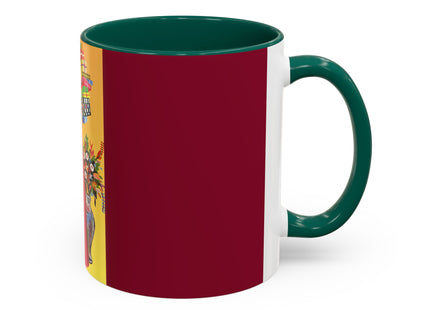 Elegant Holiday Woman with Gifts Colorful Mugs (11oz, 15oz)