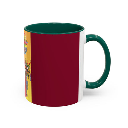 Elegant Holiday Woman with Gifts Colorful Mugs (11oz, 15oz)