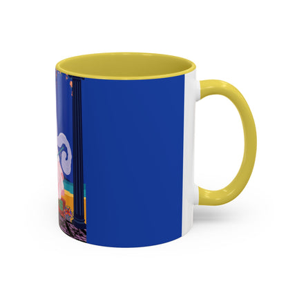 The Moonlit Promenade Colorful Mug (11oz, 15oz) – Blush Elegance, Coastal Romance & Art Deco Style