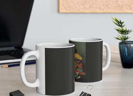 A Roemer, Grapes, Peaches, Plums, Raspberries, and Walnut by Edward Ladell Ceramic Mug 11oz
