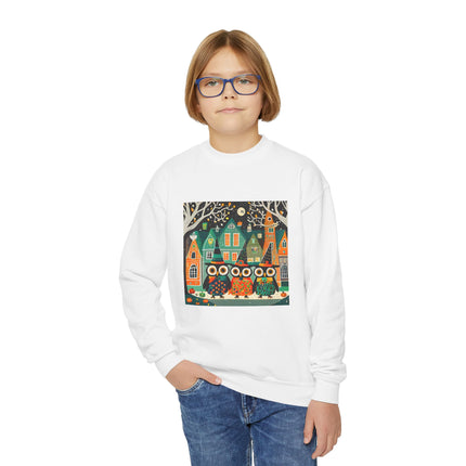 Night of the Trick-or-Treating Owlets Youth Crewneck Sweatshirt