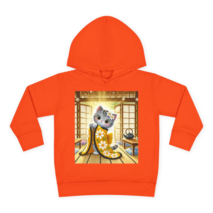 Playful Kitten in the Tea Room Toddler Pullover Fleece Hoodie