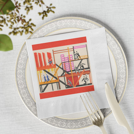 Maquettes de Théatre 4 by Alexandra Exter White Coined Napkins
