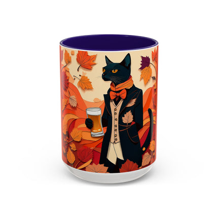 Siamese Cat at an Autumn Harvest Fair Colorful Mugs (11oz, 15oz)