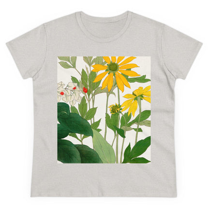 Clerodendrum & Rudbeckia Flower by Tanigami Kônan Women's Midweight Cotton Tee