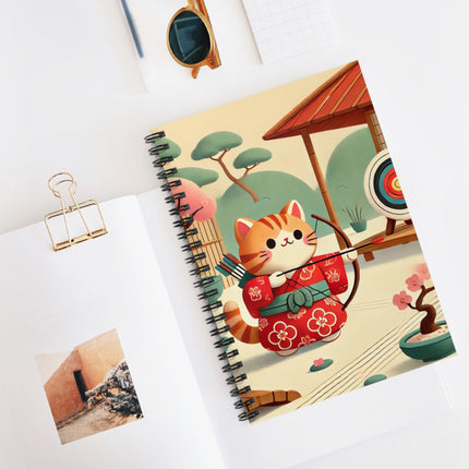 Archer Kitten in the Zen Garden Spiral Notebook - Ruled Line