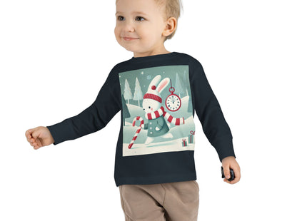 Candy Cane Timekeeper Bunny Toddler Long Sleeve Tee