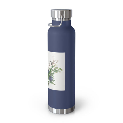 Peonies and Birds by Okamoto Shuki Copper Vacuum Insulated Bottle, 22oz