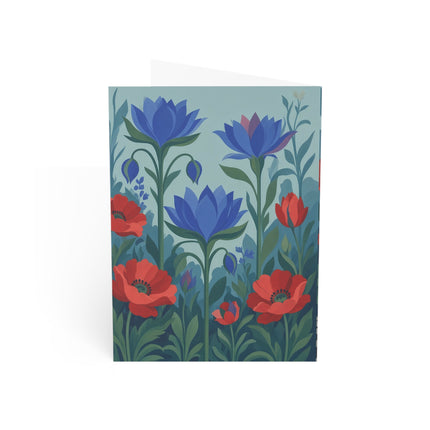 🌺✨ The Lady Of The Midnight Poppies Greeting Card – Art Deco Floral Elegance