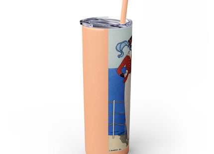 Costume de Yacht by George Barbier Skinny Tumbler with Straw, 20oz