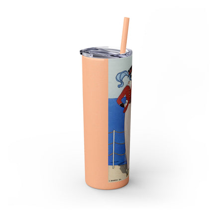 Costume de Yacht by George Barbier Skinny Tumbler with Straw, 20oz
