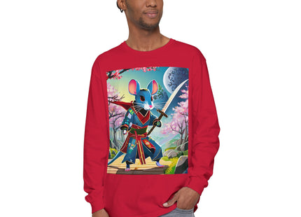 Cyber Samurai Rat Garment-dyed Long Sleeve T-Shirt