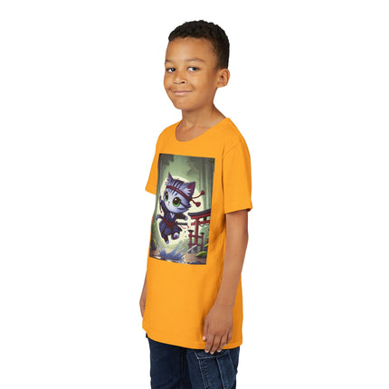 Moonlit Samurai Kitty Youth Short Sleeve Tee
