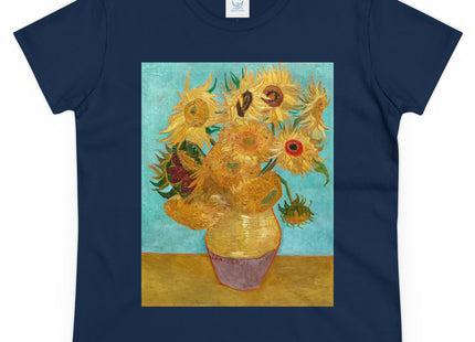 Vase with Twelve Sunflowers by Vincent van Gogh Women's Midweight Cotton Tee