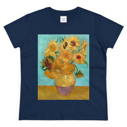 Vase with Twelve Sunflowers by Vincent van Gogh Women's Midweight Cotton Tee
