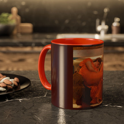Flaming June by Frederic Leighton Colorful Mugs (11oz, 15oz)