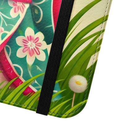 🌾🌼 Geisha Kitten and the Dandelion Wish Flip Case – Gentle Wishes & Quiet Wonder