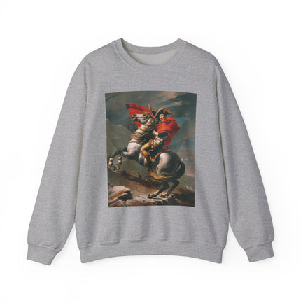Napoleon Crossing the Alps by Jacques-Louis David Heavy Blend™ Crewneck Sweatshirt
