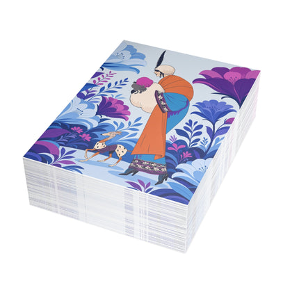 🦌🌺 The Enchanted Garden Companion Postcards With Envelopes – Art Deco Floral Whimsy