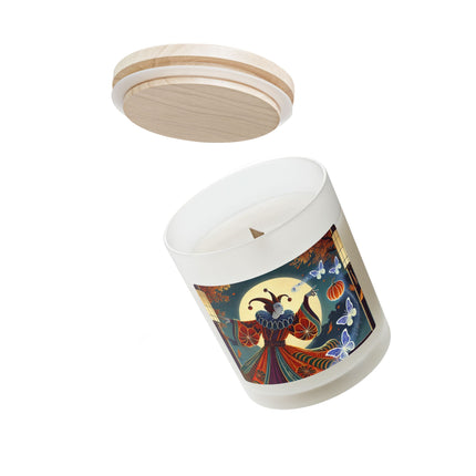 Court Magician with Ghost Butterflies Frosted Candle