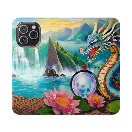 🐉💎 Wisdom's Guardian Flip Case – Dragon's Embrace & Eternal Wisdom
