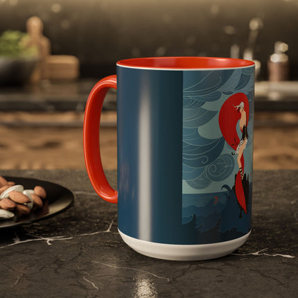 Siren of the Waves Colorful Mugs – Dramatic Sea Power & Bold Elegance