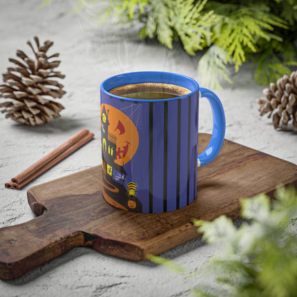 Halloween Night at the Haunted House Colorful Mugs, 11oz