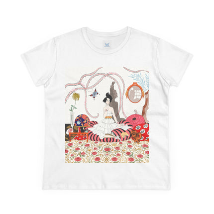 🌹🐕 The Rose Salon Companion Cotton Tee – Art Deco Fashion & Dog Elegance