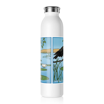 The Crow and the Frog Slim Water Bottle